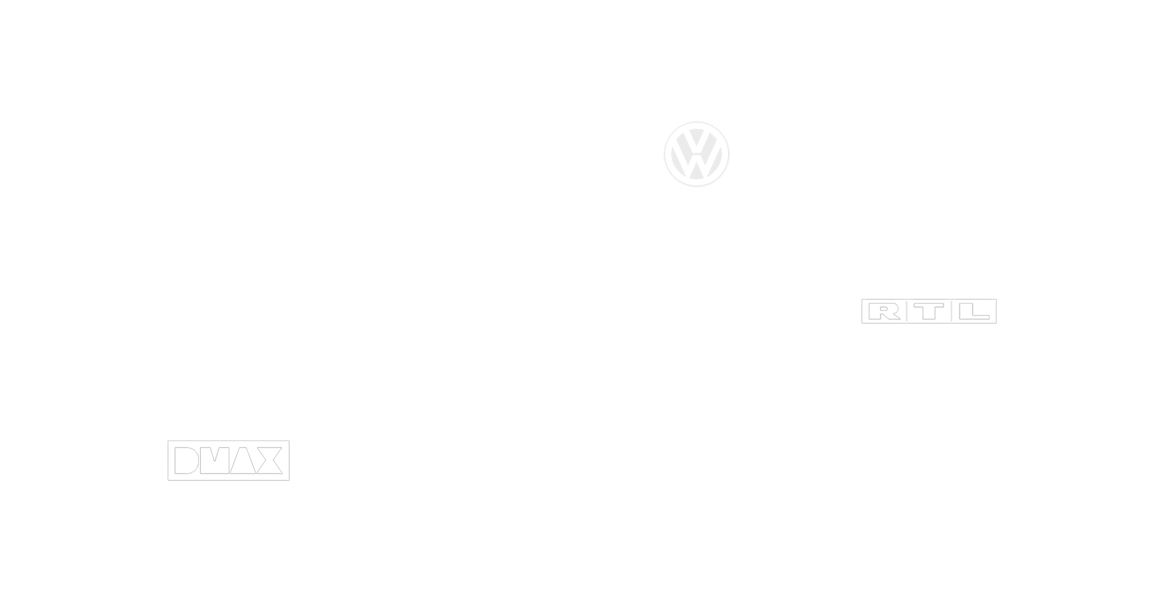 Selected clients and partners: BMW, Red Bull, Volkswagen, SAP, Deutsche Telekom, Axel Springer, EDEKA, RTL, DMAX, SPD, Center Parcs and BEW